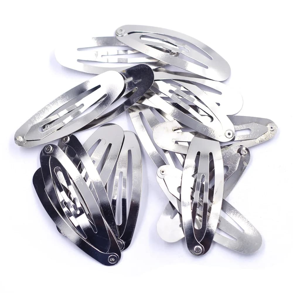 250 silver tone snap springs, hair clips, pendants, fashion jewelry results, 50x16 mm