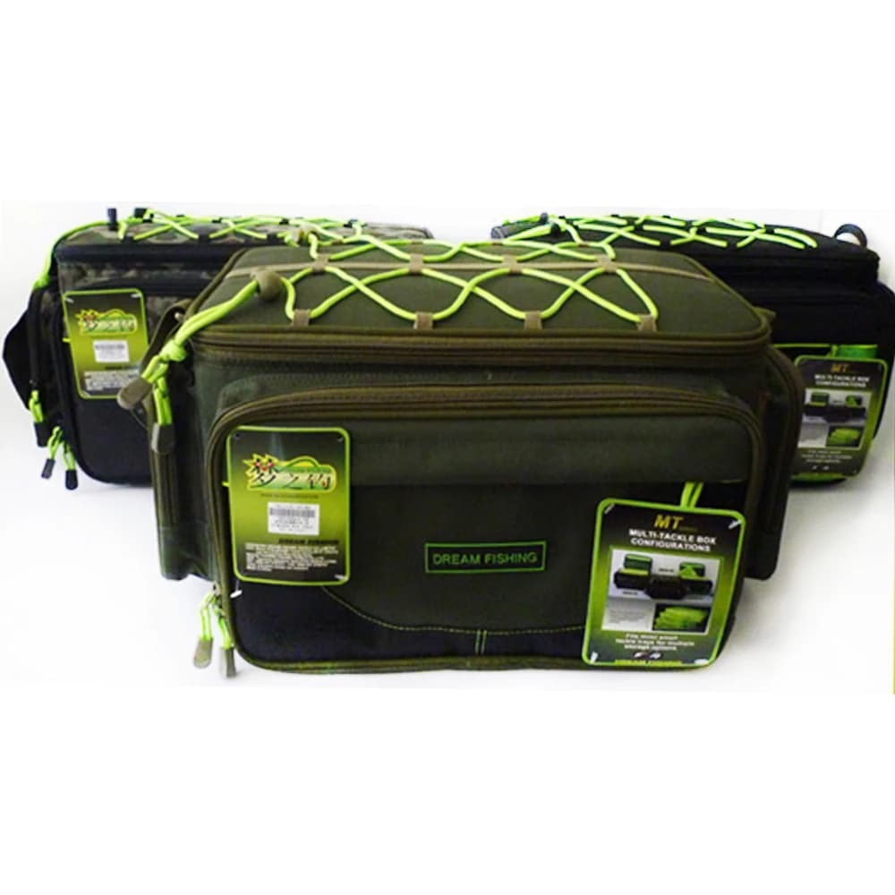 Multifunction Nylon Fishing Lure Bag with 2 Plastic Boxes Waterproof Tackle Storage Case Shoulder Bag for Outdoor Fishing Gear