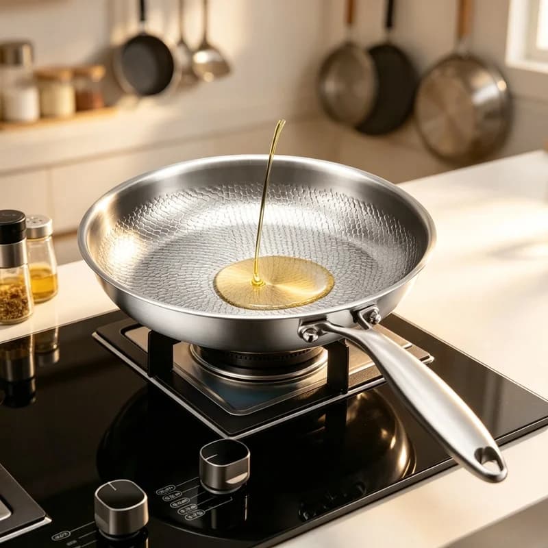 30cm German Pure Titanium Frying Pan Uncoated Fish‑Scale Hammer Pattern Non‑Stick Titanium Alloy Kitchen Cookware