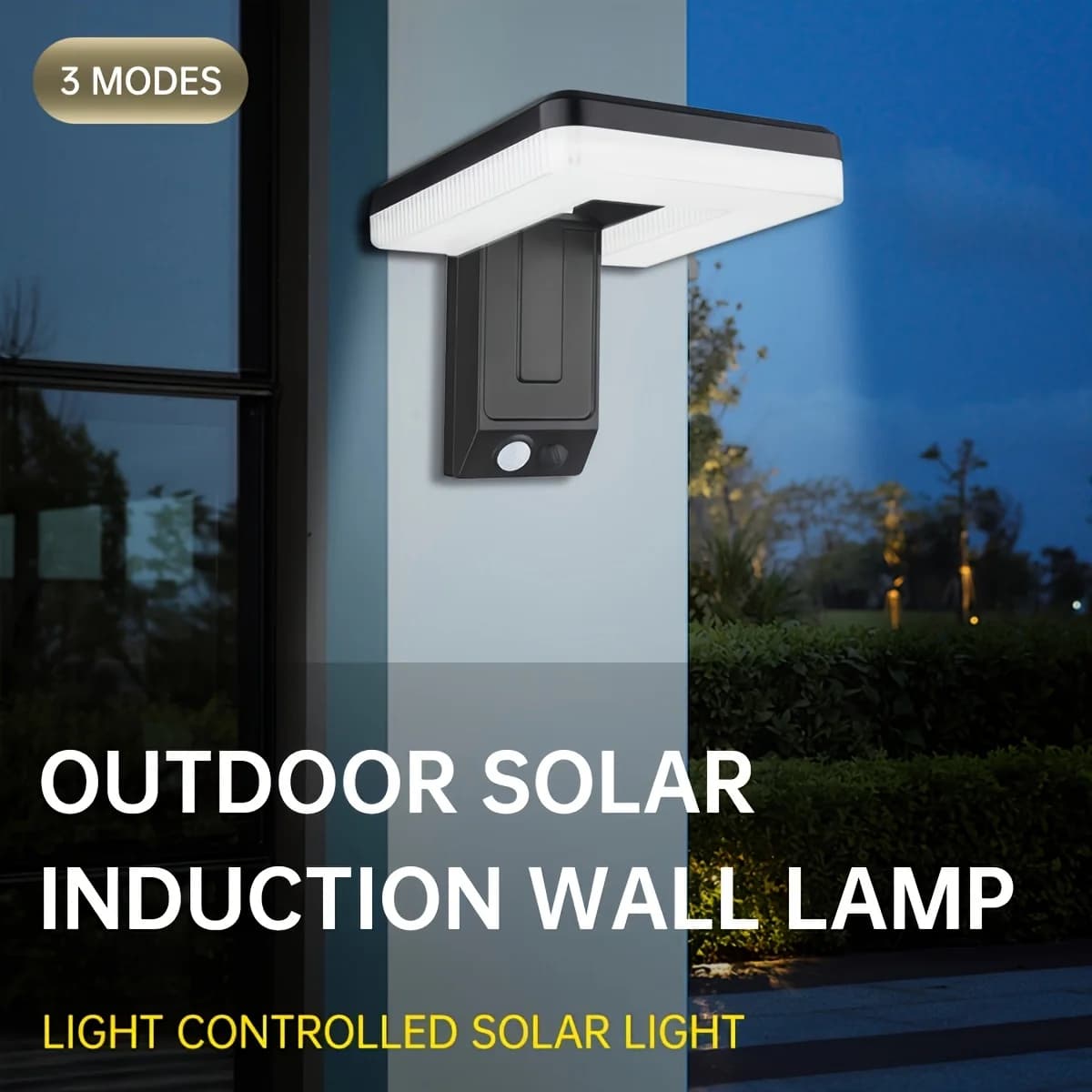 Lampada Solare da Parete con Sensore di Movimento, Impermeabile, Pieghevole, LED per Villa, Strada, Casa, Giardino, Recinzione, Decorazione