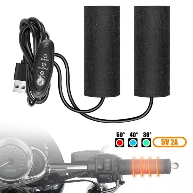 Manopole per manubrio moto riscaldate Scaldino USB 5V Copertura per impugnatura riscaldata elettrica Manubrio caldo antiscivolo antivibrante