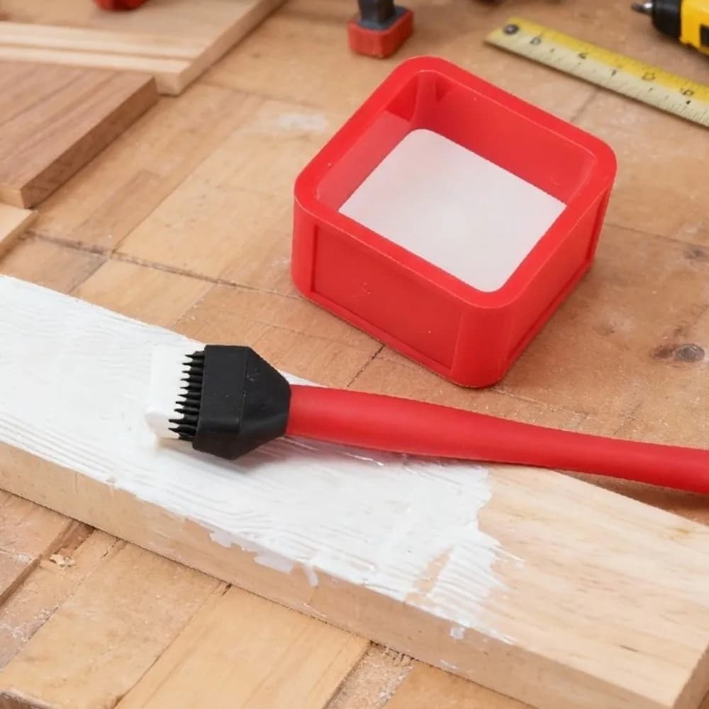 Pennello per colla in silicone con coperchio sigillabile, applicatore multiuso per colla da falegnameria, kit di pennelli per colla facili da pulire, strumento manuale fai da te