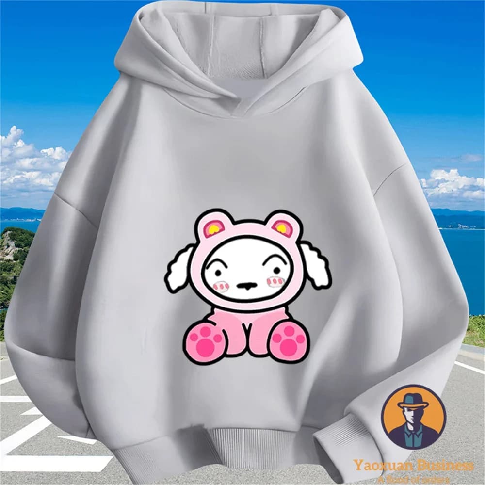 Felpa con cappuccio in puro cotone con stampa anime alla moda Crayon Shin Chan 2-14 anni, top casual da campus per tutti i giorni 2-14 anni