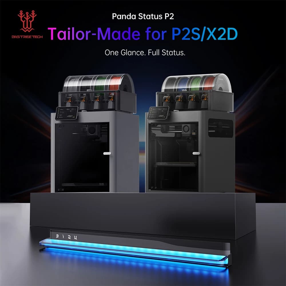 Striscia LED Intelligente BIGTREETECH Panda Status P2 per Stampante 3D Bambu Lab P2S/X2D, Barra Luminosa RGB con Avviso Stato di Stampa in Tempo Reale