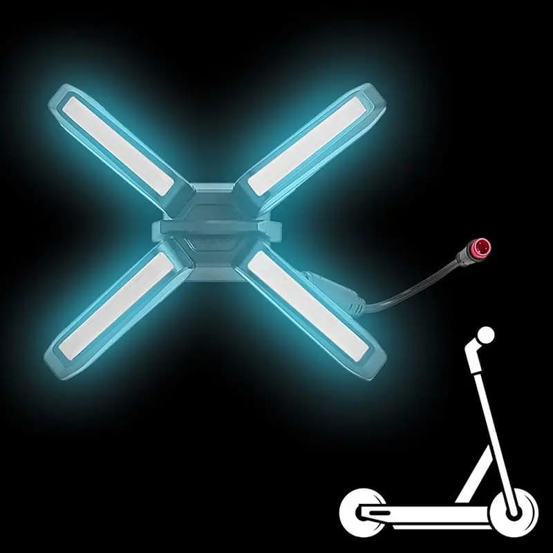 Faro Anteriore a Forma di X per Monopattino Elettrico, Lampada LED Super Luminosa 4W, Ricambio Originale, Accessorio di Ricambio