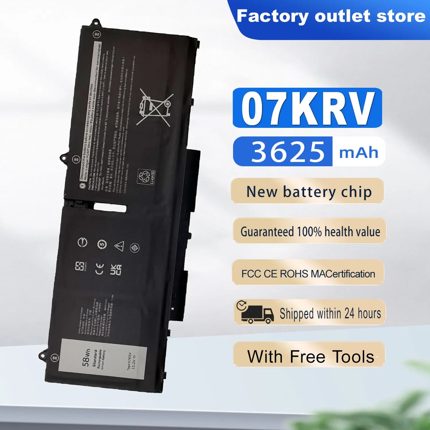 DXT New Laptop Battery 07KRV For Dell Latitude 5430 5530 Precision 3570 Precision 3570 P104F Y86WG 78FWY 078FWY 0Y86WG 4FVJG