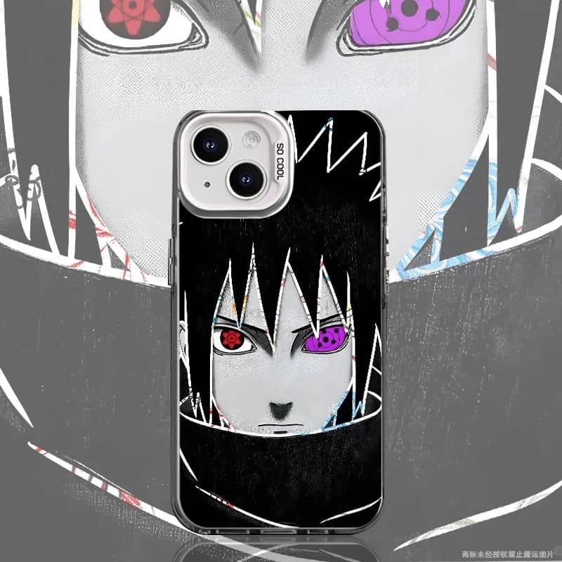 3D Naruto Uchiha Sasuke Phone Case for Apple iPhone 11 12 13 14 15 16 17 Pro Max Plus mini Air 17ProMax Eyes shockproof Cover