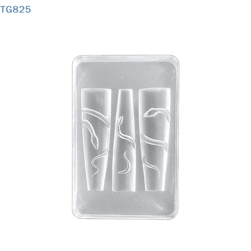 【N】1/3 Pcs 3D Nail Silicone Carving Mold Snake DIY Nail Decoration Art Nail Beauty Charm Silicone Nail Mold Nail Nails Products