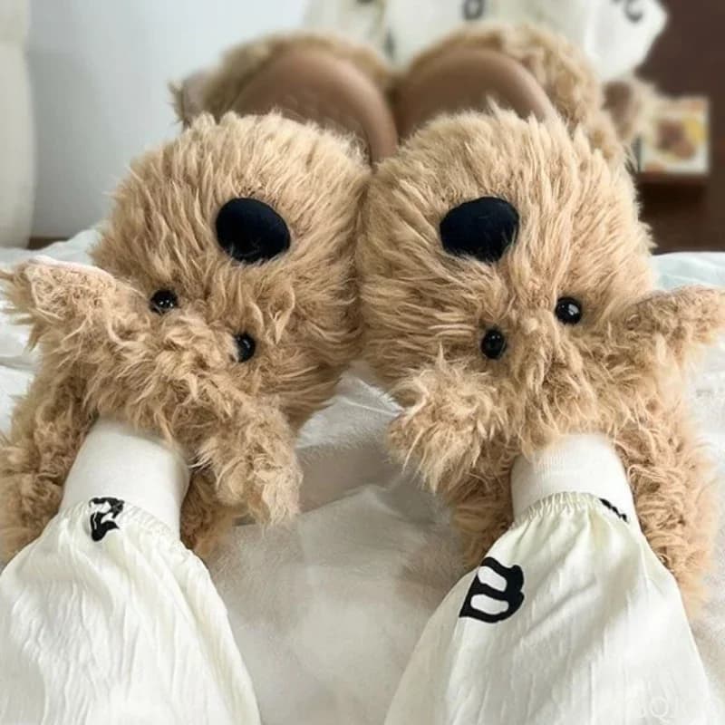 New Creative slippers in Cotton with Soft Cane Shaped Sole for Autumn and Winter, Warm and Comfortable Home Shoes for Women