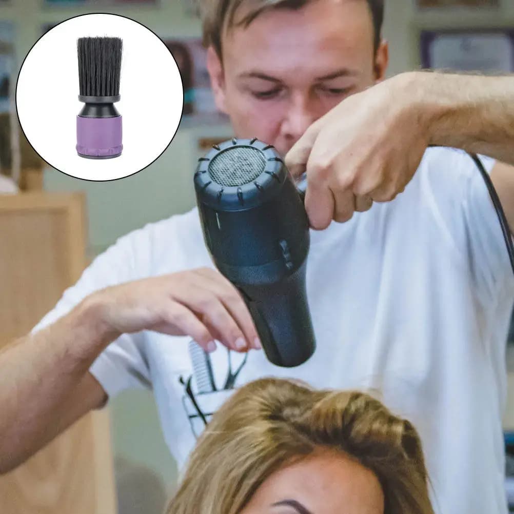 Professional Barber Neck Duster Brush Soft Bristle Hair Cleaning Tool for Hair Dryer Attachment Easy Install Lightweight