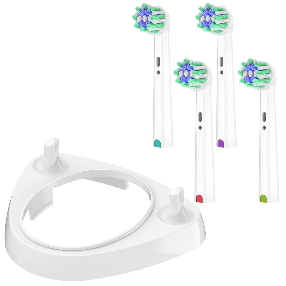 Pack of 4 Heads Cross Action and Head Support, Compatible with Oral B Electric Brushes, for Series 1000 7000 650