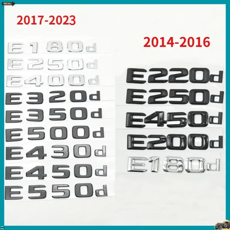 Emblema 3D per Bagagliaio Mercedes-Benz Classe E W210 W211 E200d E220d E250d E180d E320d E350d E400d E500d, Adesivo Logo 2014-2023