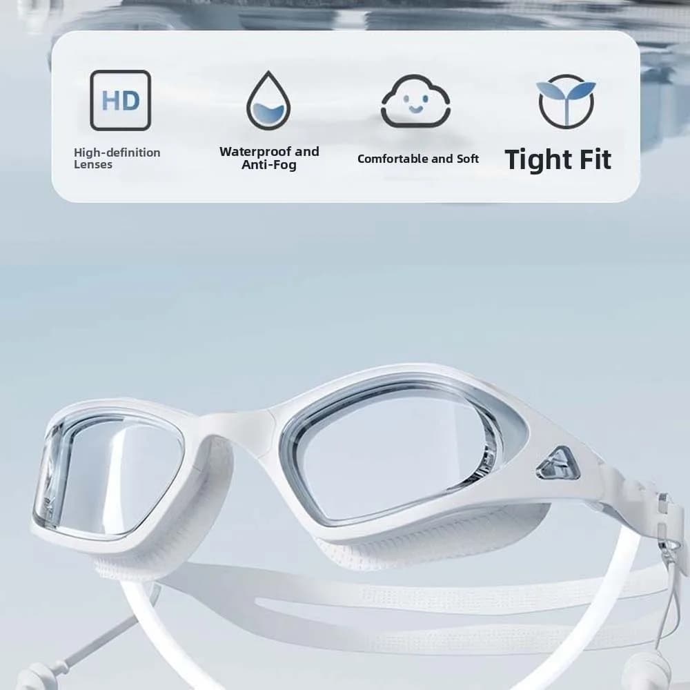Waterproof swimwear Galvanotecnica Dazzling colors Swim glasses with ear plugs 3D removable nose Fit