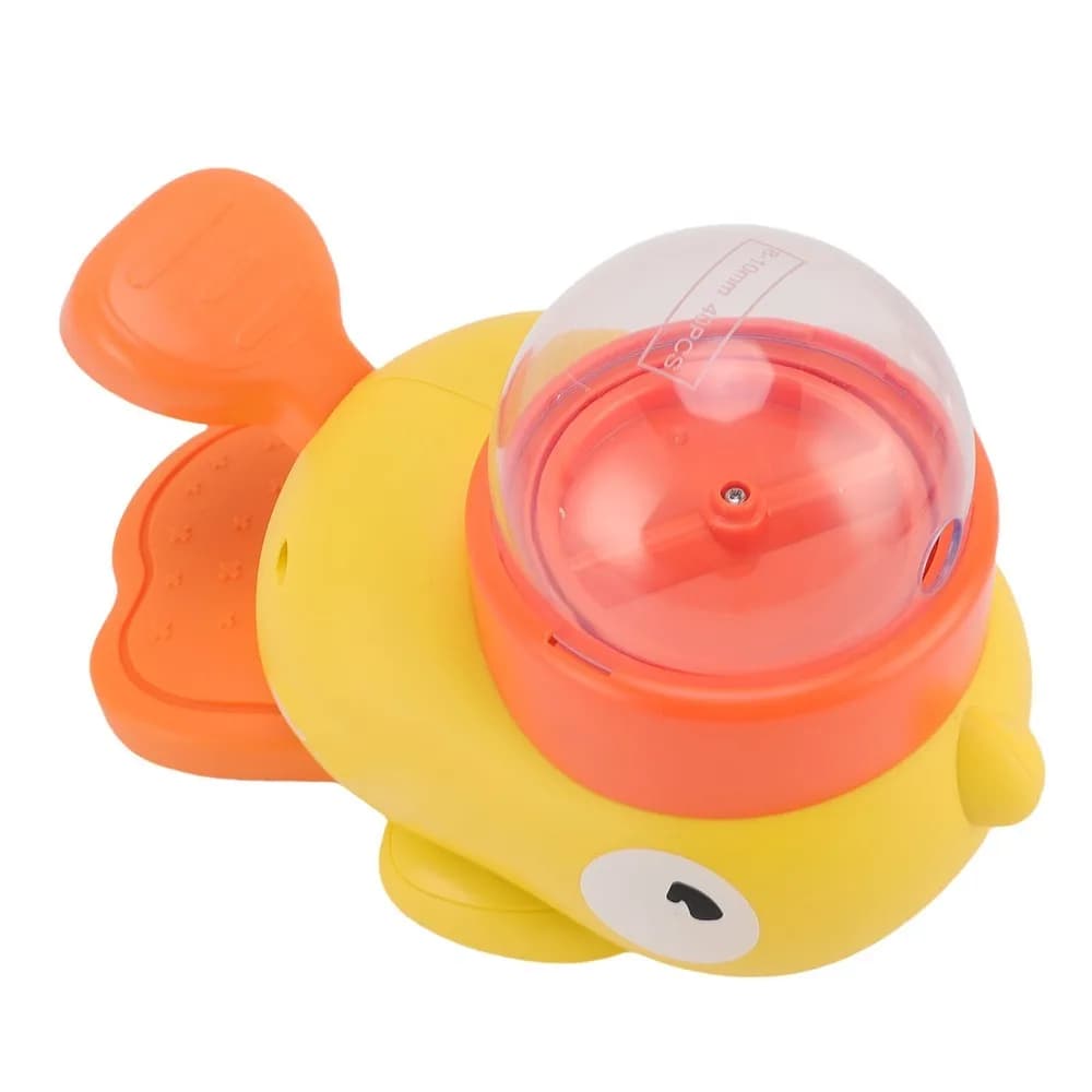 TPR Food Dispenser Round Duck Shaped Yellow Dog Food Dispenser Bite Tough Adjustable Opening Pet Food Dispenser Indoor Play