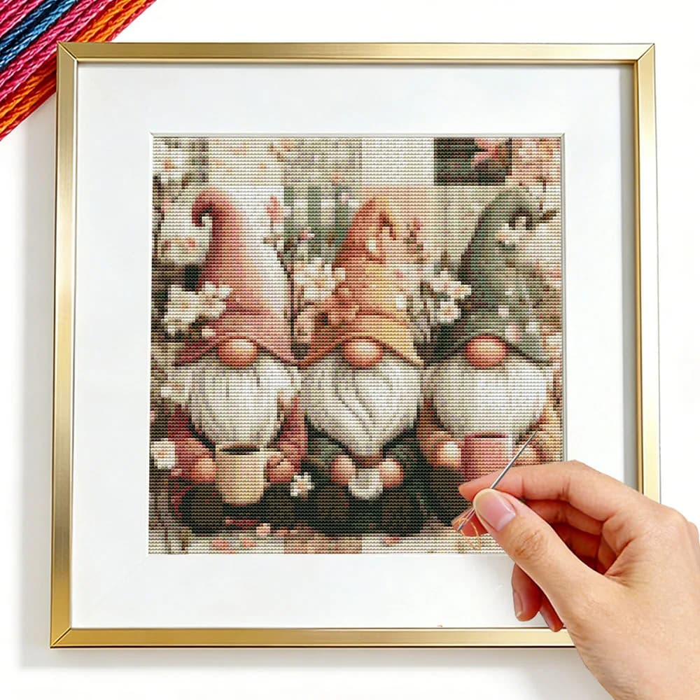 Embroidery Sets Goblin Dwarf Cartoon Cross Stitch Complete Kit Text Landscape 11CT Needlework Wall Decorative Paintings