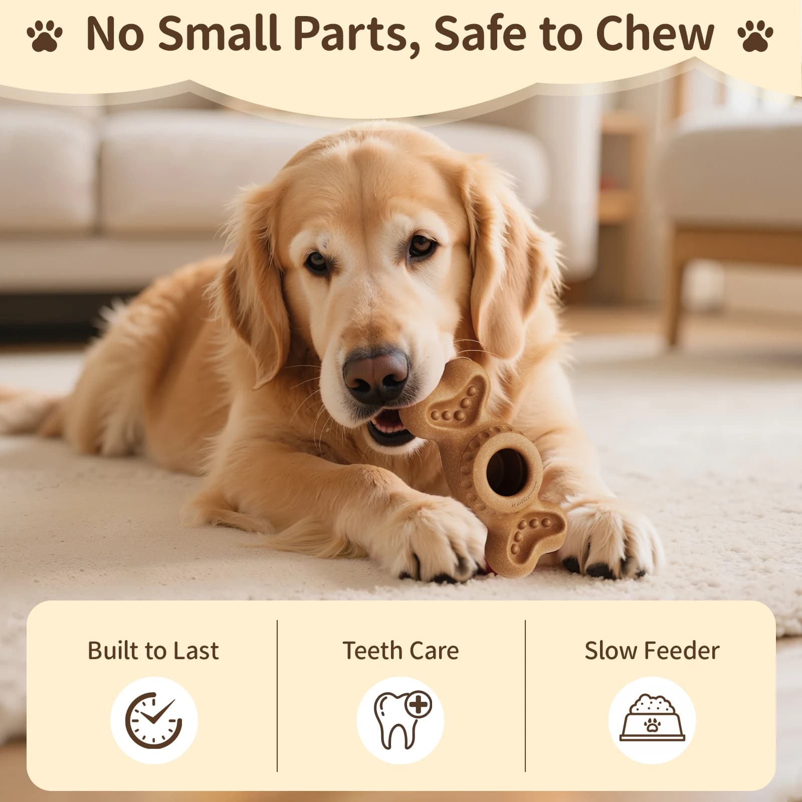 3in1 Chew Toy: Frozen Treat Dispenser for Aggressive Chewers, Large Dog Enrichment with Peanut Butter Grooves, Easy Clean