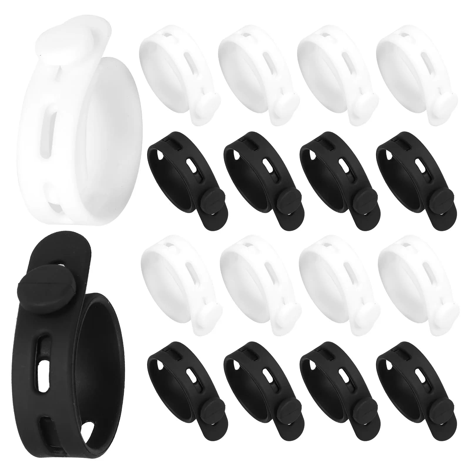 20 Pezzi Fascette in Silicone Riutilizzabili Multiuso per Cavi, Organizzatori per Fili da Ufficio e Casa, Cinghie per Gestione Cavi