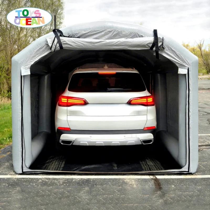 Portable Outdoor Inflatable Car Garage Tent/Car Cover with Electric Air Pump Built-In Fan-Easy Setup Adjustable Size (Up 6-8ft)