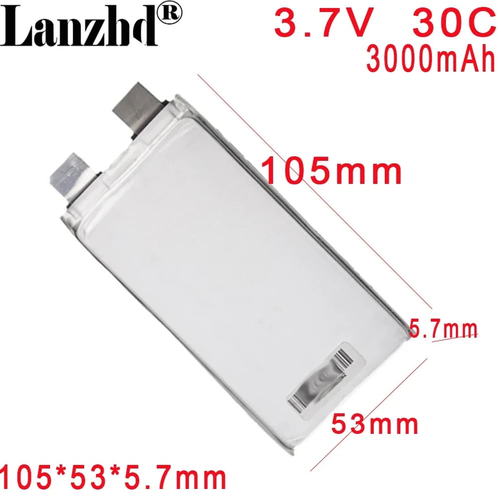 Nuovo 3.7V Max 4.2V 3000mAh 5753105 30C saldatura fai da te 2S 3S 7.4V 11.1V batteria per avviamento di emergenza, Drone ecc.