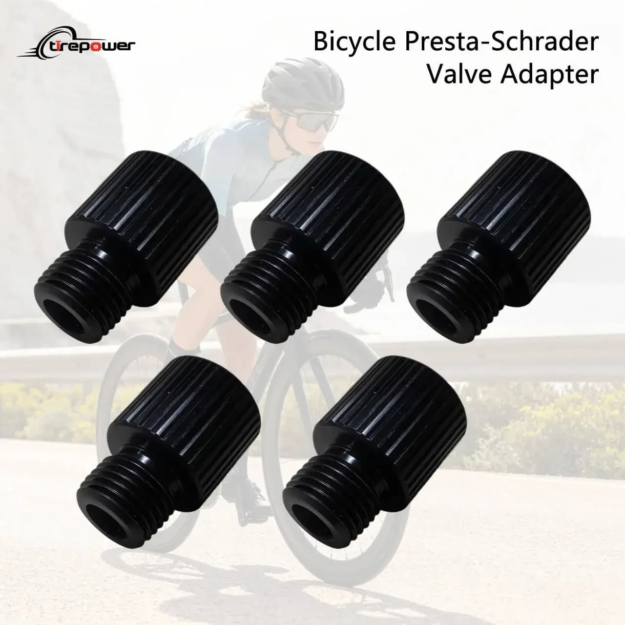 Ctrepower Presta Valve Adapter Convert Presta to Schrader Adaptor for Bike Inflate Tire Using Standard Pump or Air Compressor