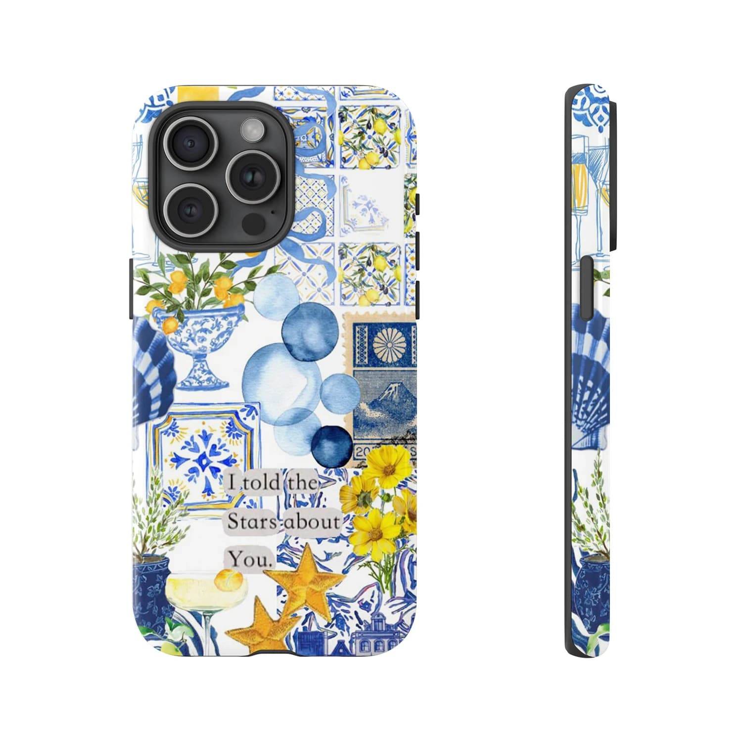 Niche Summer Blue Theme Coquette Collage Tough Phone Case For Iphone 16 15 14 13 12 11 Pro Max 13Mini 12Mini XSMAX XR X 7 8 Plus