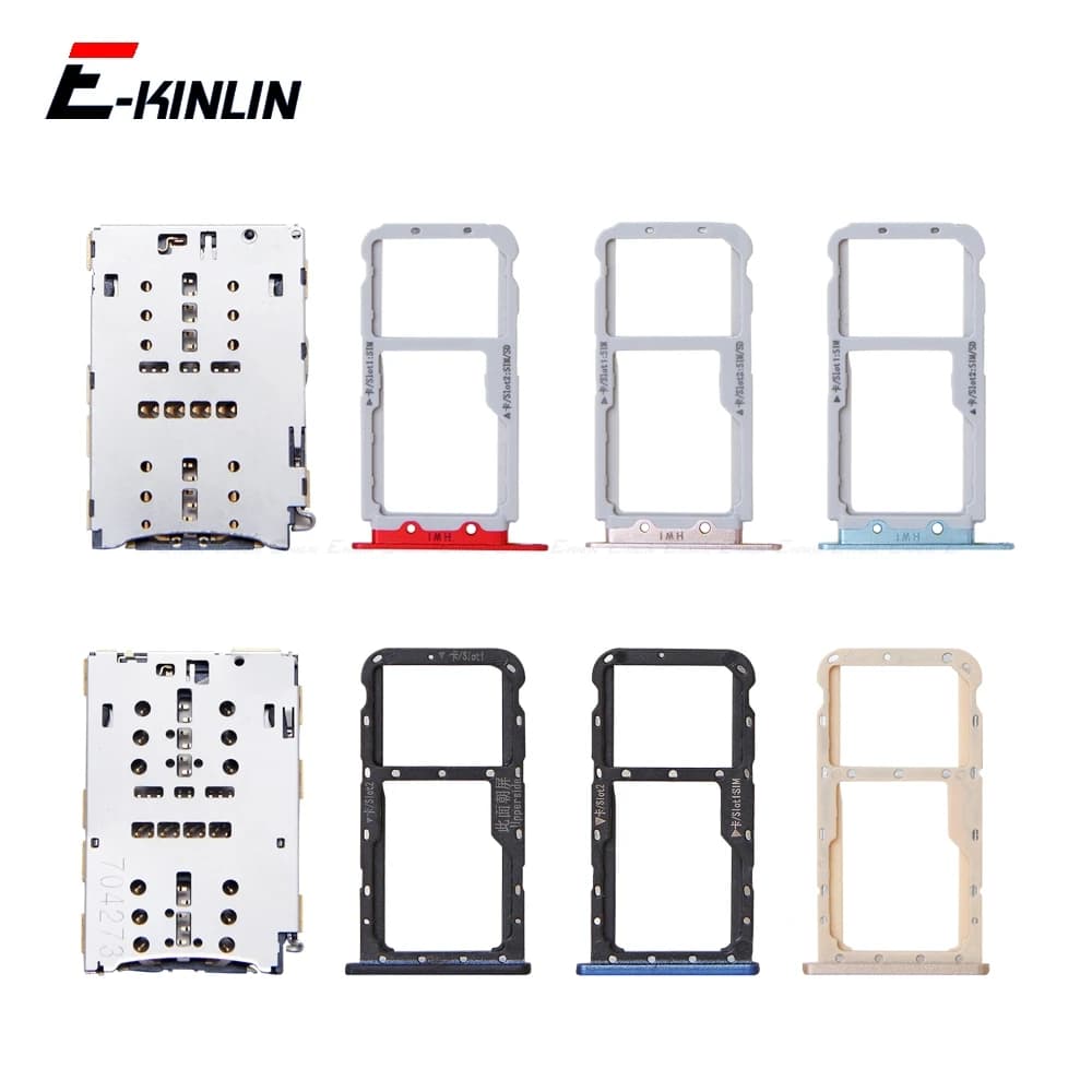 Sim Micro SD Card Tray Socket Connector For HuaWei Nova 3i 2i 2S HWI-AL00 TL00 Slot Adapter Container Reader Parts