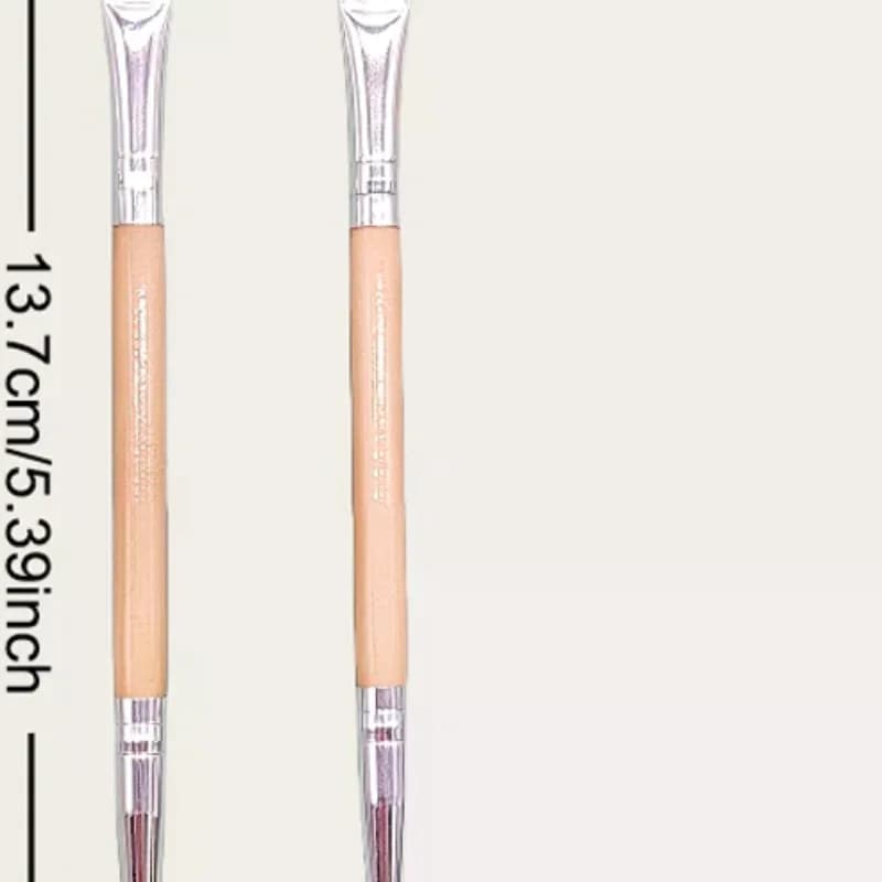 Pennello per sopracciglia e pettine per ciglia, set di pennelli trucco 2 in 1 con pennello piatto/angolato e spoolie, strumento per il trucco