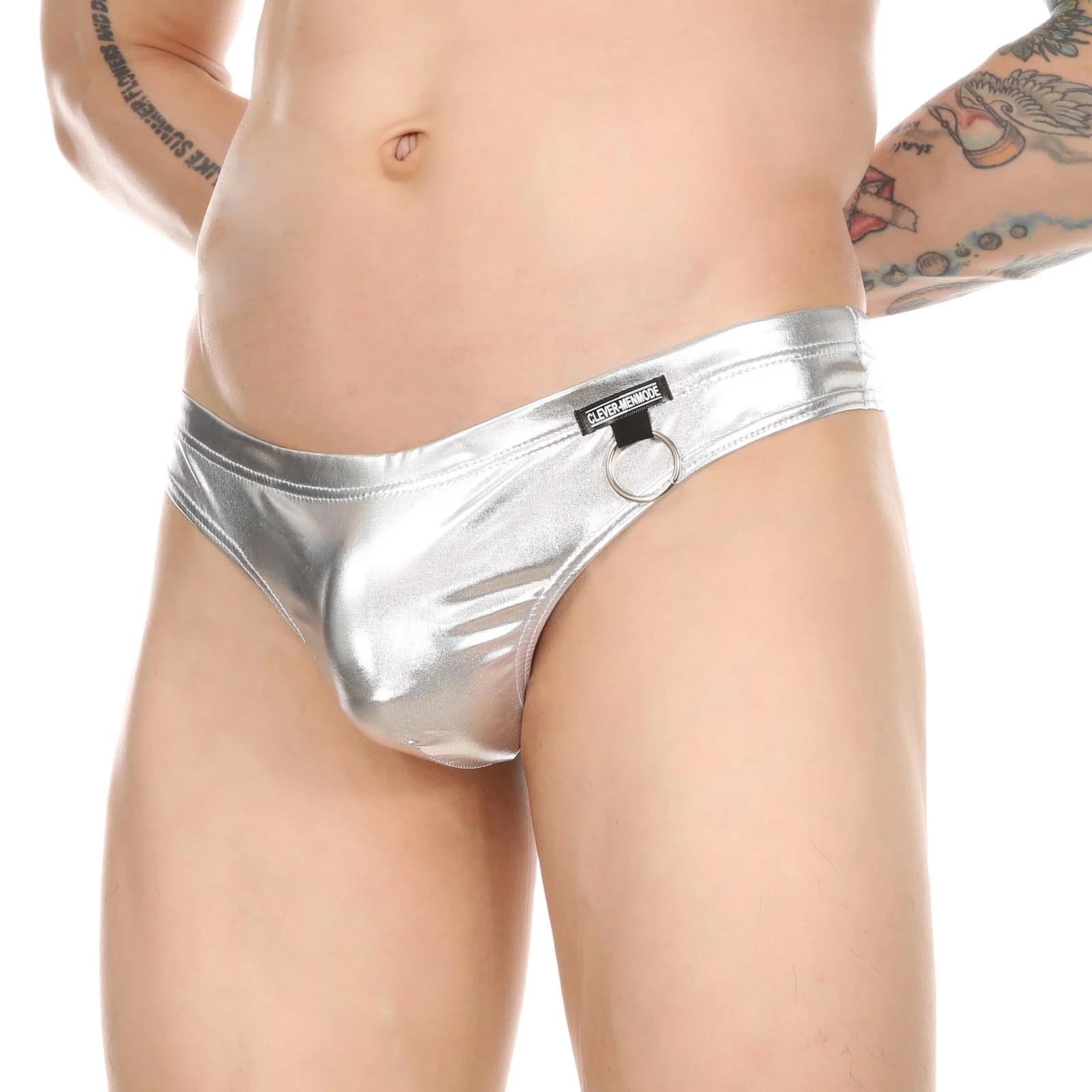 Perizoma elastico in PU sexy da uomo, morbido senza cuciture, borsa per pene, mutandine, anello in metallo, intimo decorativo, perizoma da uomo, bikini Sissy