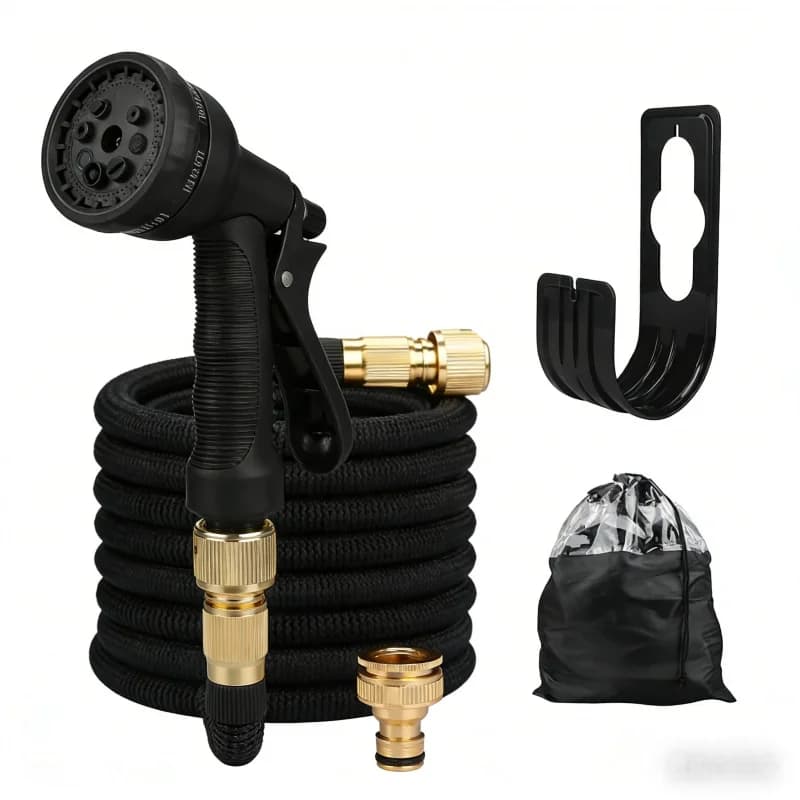 Tubo Magico ad Alta Pressione per Irrigazione Giardino e Lavaggio Auto, Doppio Uso PVC con Connettore Metallico, Tubo Telescopico per Acqua Domestica