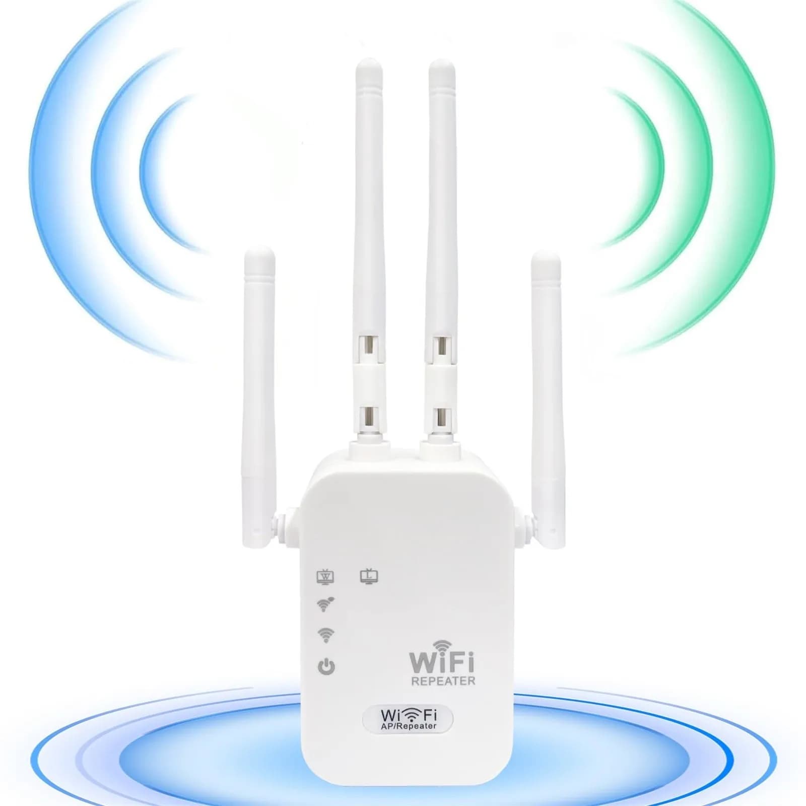 Ripetitore/Router/Ap 4 antenne amplificatore di segnale extender WiFi 360 ° Copertura Ampio ripetitore Wifi domestico a 2 porte Lan bianco