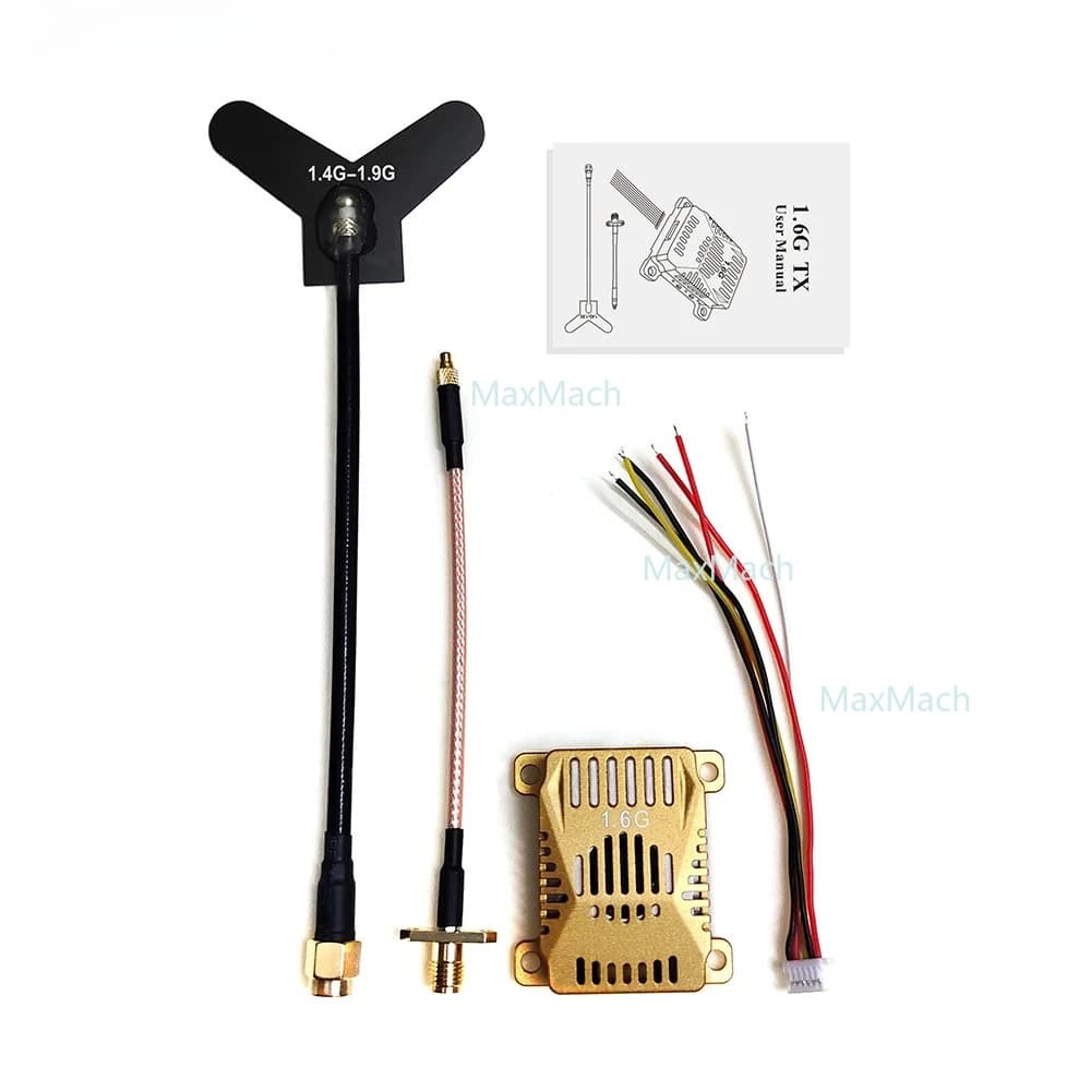 Trasmettitore video drone 1.7g 20Km Fpv Vtx 1.4G~1.8G 1.6Ghz 3W 16 canali Trasmissione a lungo raggio