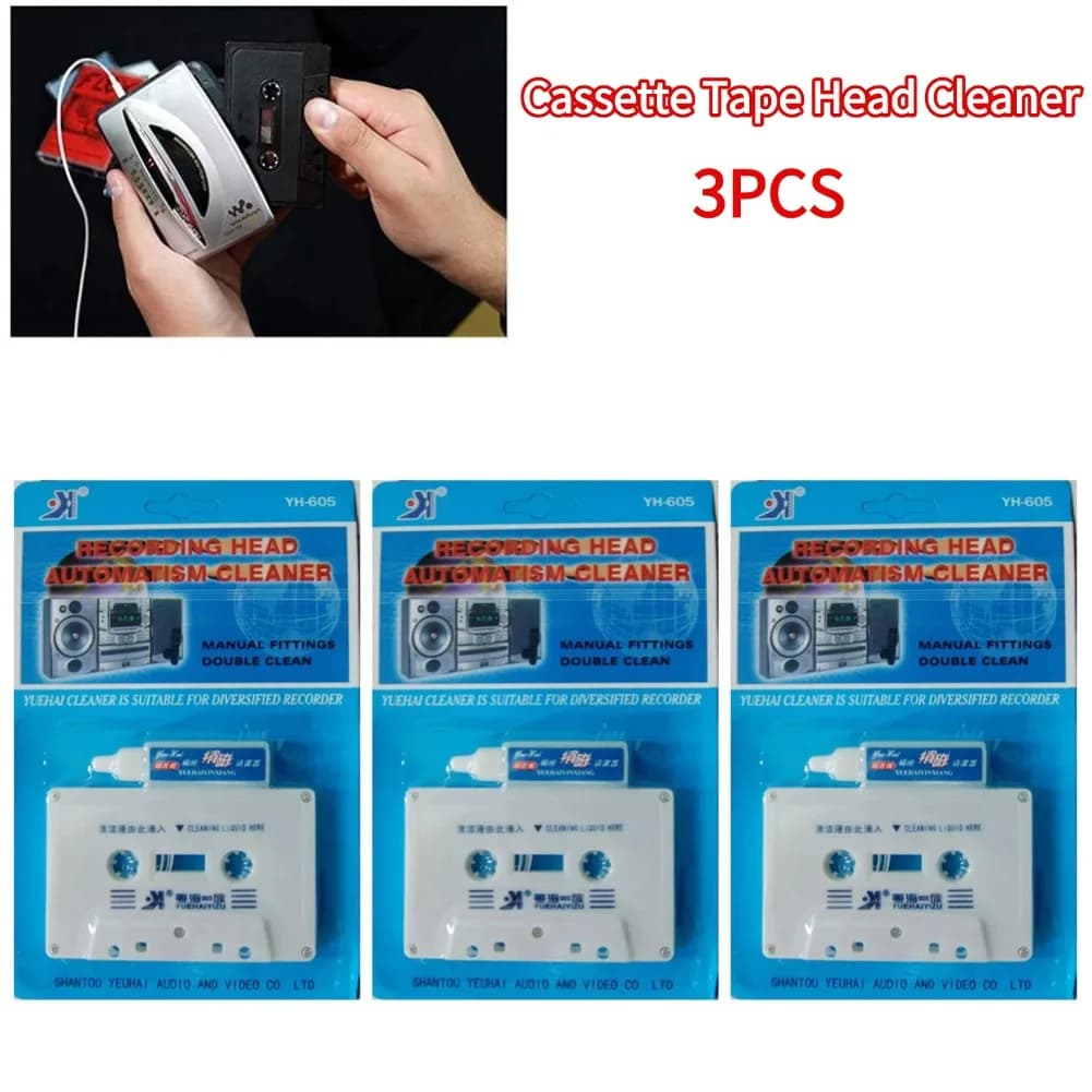 3 pz Cassetta Testa di Nastro Pulitore Smagnetizzatore Kit Lettore Audio Ponte Casa Lettore di Nastro Prodotti Per La Pulizia Registratore Fluidi Detergenti