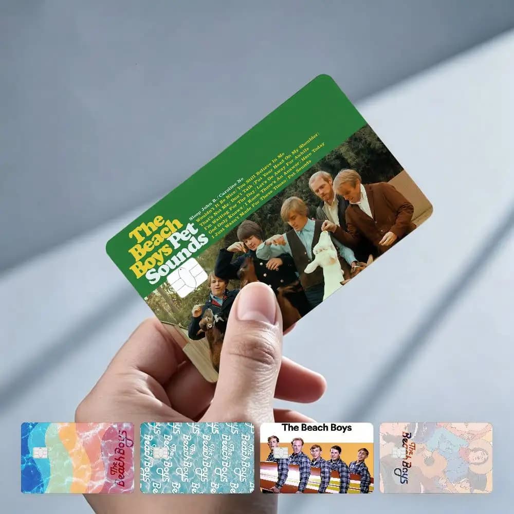 The Beach Boys Rock Band 4 pezzi! Adesivo per carta bancaria (carta di debito) resistente allo sbiadimento, all'usura e ai graffi