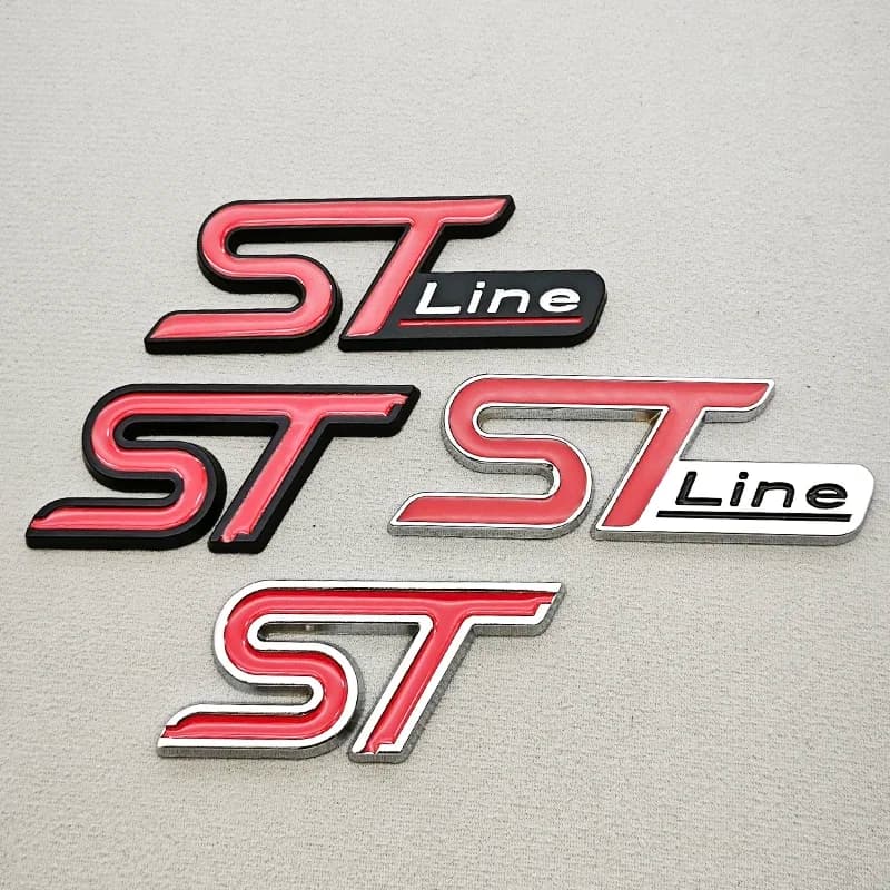 3D Metal Chrome ST STLine Logo Rear Badge Side Fender Emblem For Ford Focus Fiesta MK3 4 7 8 Mondeo Kuga Car Styling Accessories