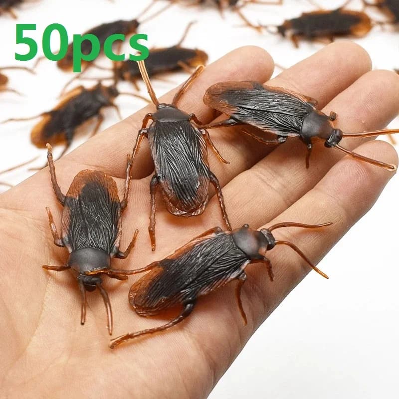 5-50 pieces Halloween gadget cockroaches plastic joke decoration spikes rubber toy gag practical jokes toys plastic cockroach insects