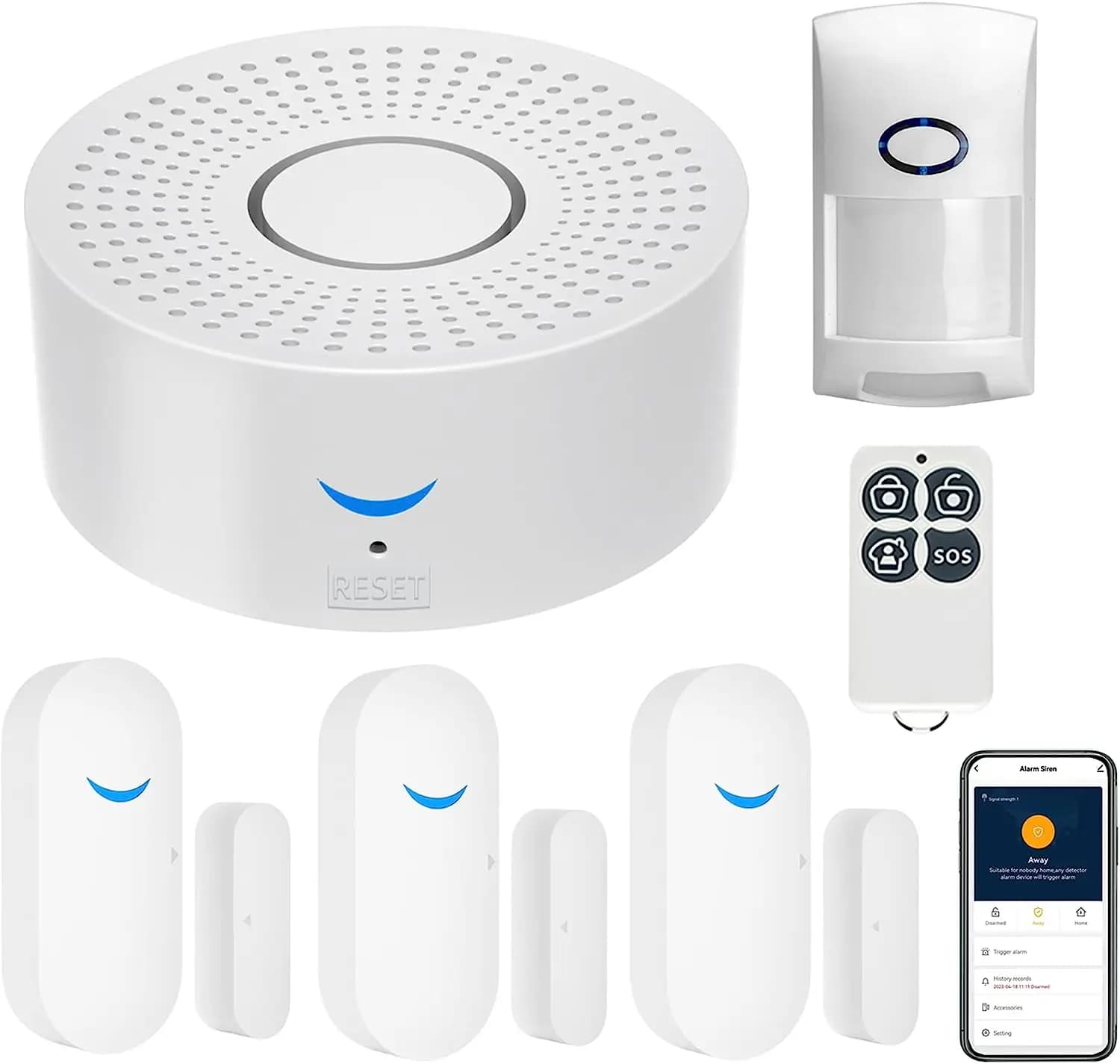 Tuya Wifi Sistema di Allarme Domestico Intelligente 433mhz Protezione di Sicurezza Antifurto Sirena di Allarme Smart Life App di Controllo Kit di Allarme Domestico Senza Fili