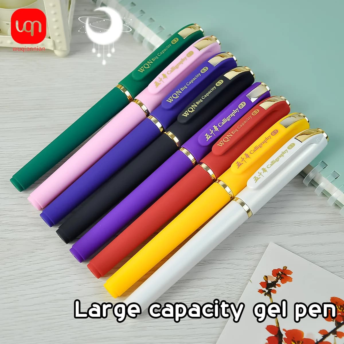 WQN-4/8PCS Penna gel squisita di grande capacità Pennino da 0,7 mm Scrittura liscia Inchiostro multicolore Forniture per ufficio e cancelleria aziendale