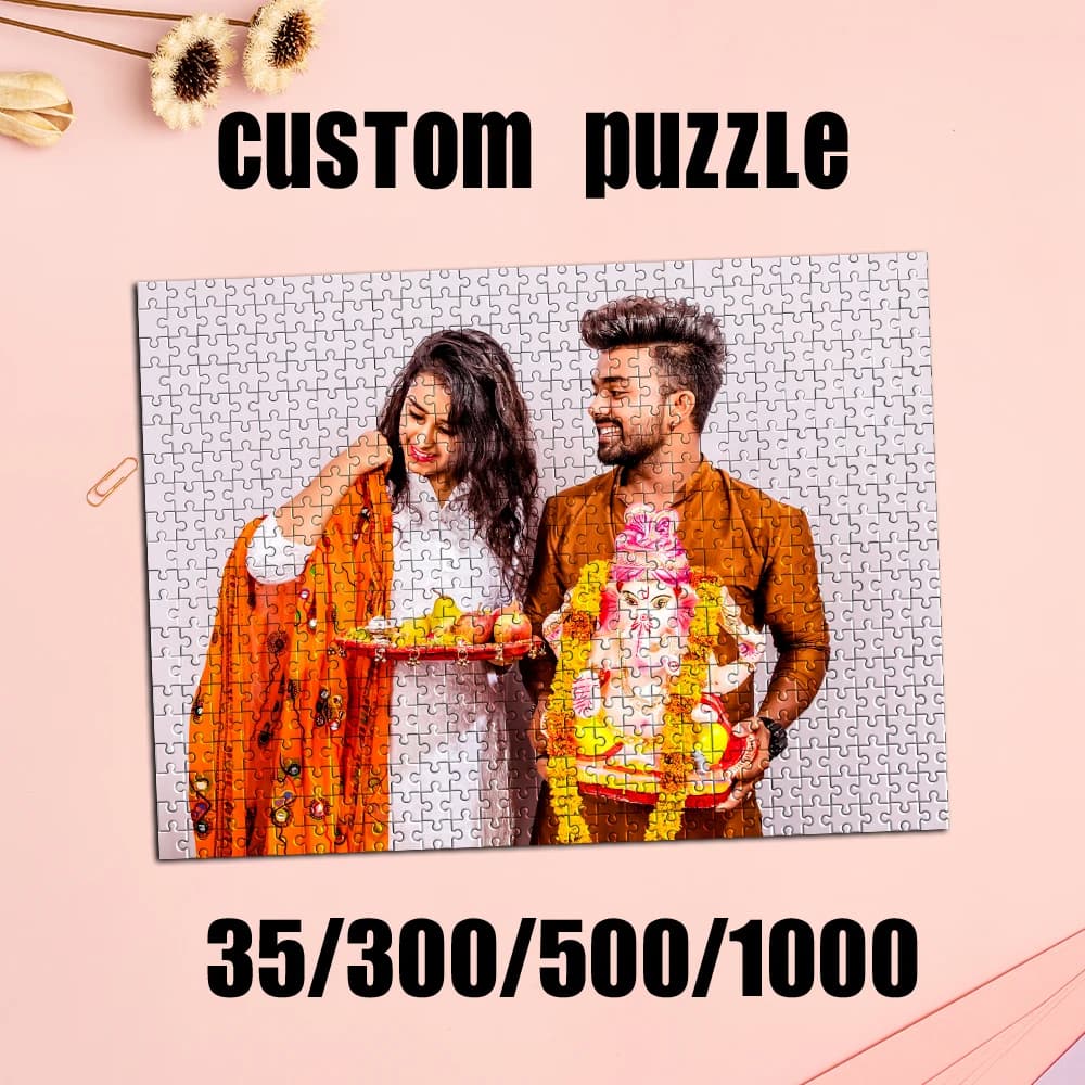 35/300/500/1000 Pezzi Puzzle Personalizzato con Foto di Coppia, Giocattoli Educativi Fai-da-Te per Adulti, Decorazione, Regalo da Collezione