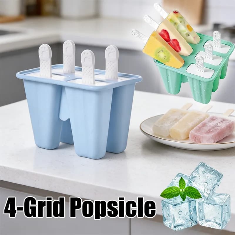 Stampi in silicone per ghiaccioli, facili da usare, riutilizzabili, per preparare ghiaccioli fai da te, yogurt gelato, frullati e snack estivi per bambini.