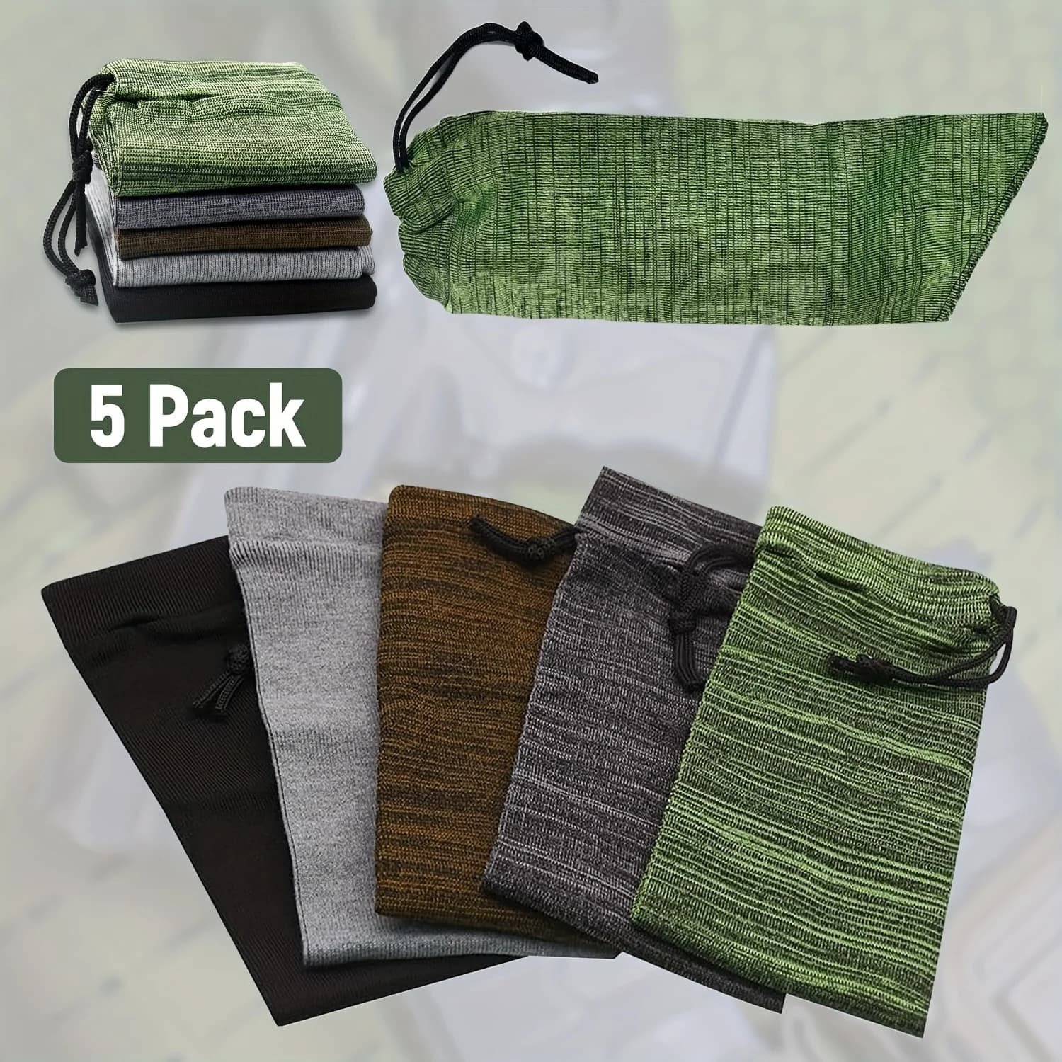 5Pcs Gun Sock Set (40×10cm) – Dust-Proof Storage Bag for Pistol & Outdoor Tactical Gear