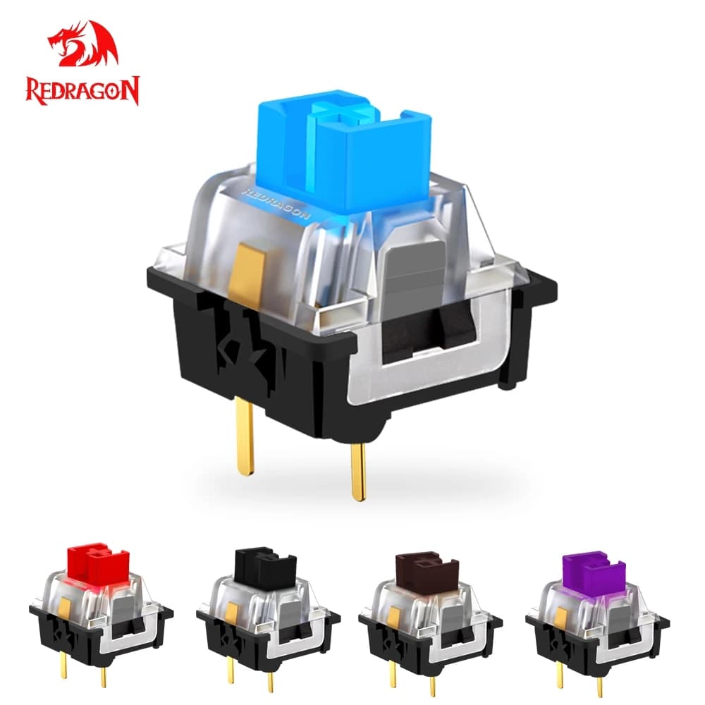 REDRAGON SMD RGB MX switch 3Pin Clicky Lineare Tattile silenzioso Per tastiera meccanica retroilluminata rosso blu Nero Marrone Viola Switche