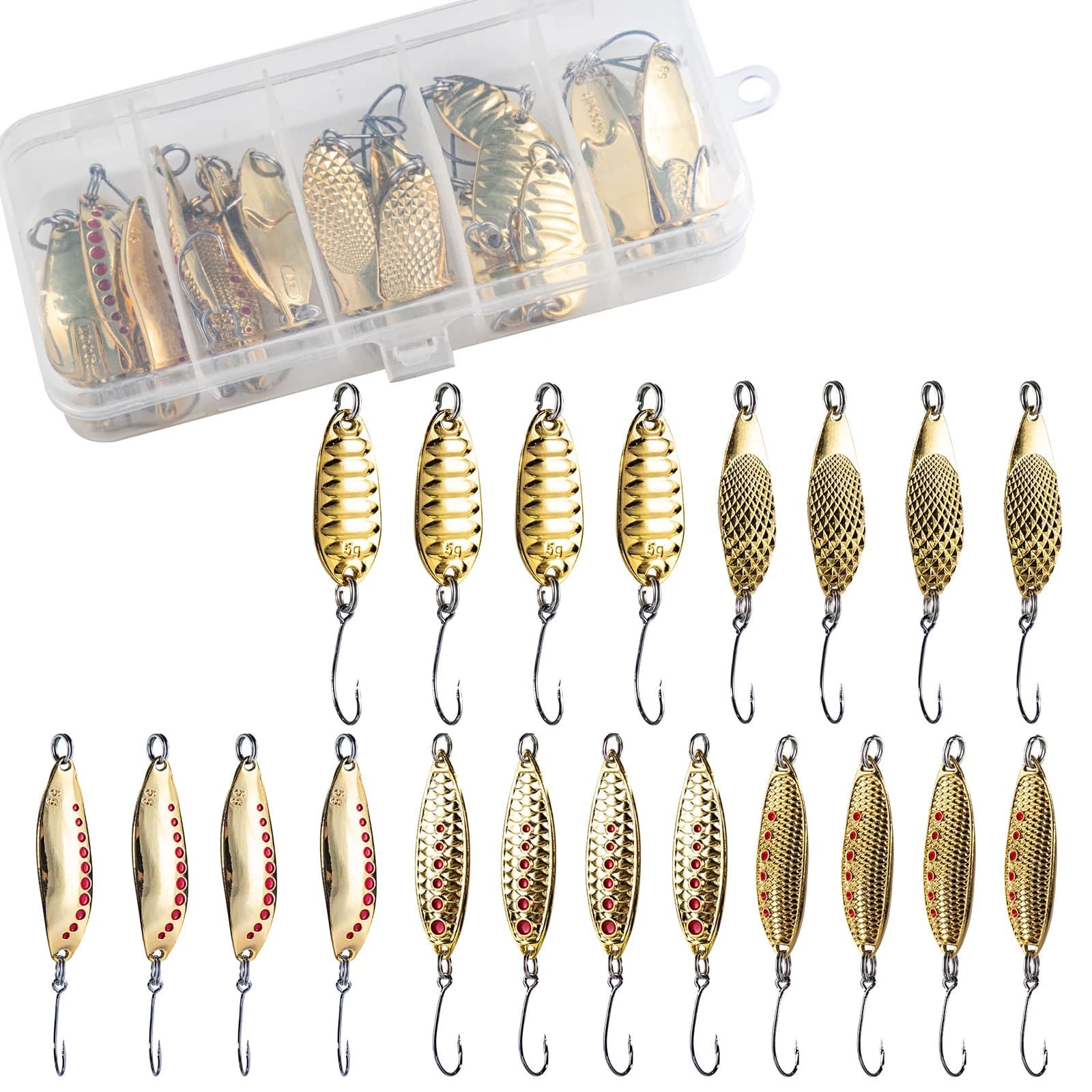 Goture 1/Box Artificial VIB Lures in Metal 5-15g with Paillettes, Vibrant Wobbler, Fishing Cucchiaino, Artificial Duration bait for Bass, Cicada, Fishing Equipment