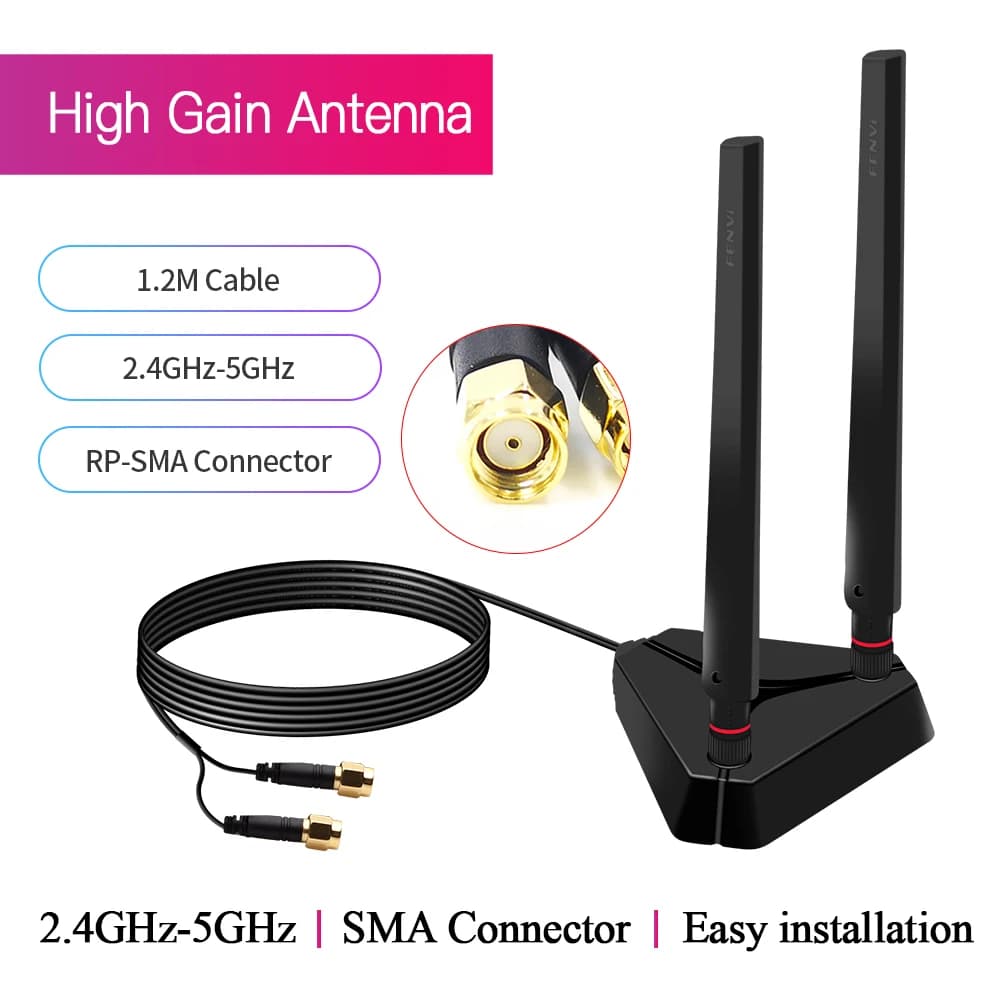 Antenna WiFi RP-SMA Connettore Maschio Dual Band 2.4GHz 5GHz Per AX210 AX200 PCI-E Adattatore Scheda di Rete WiFi Router Wireless Desktop