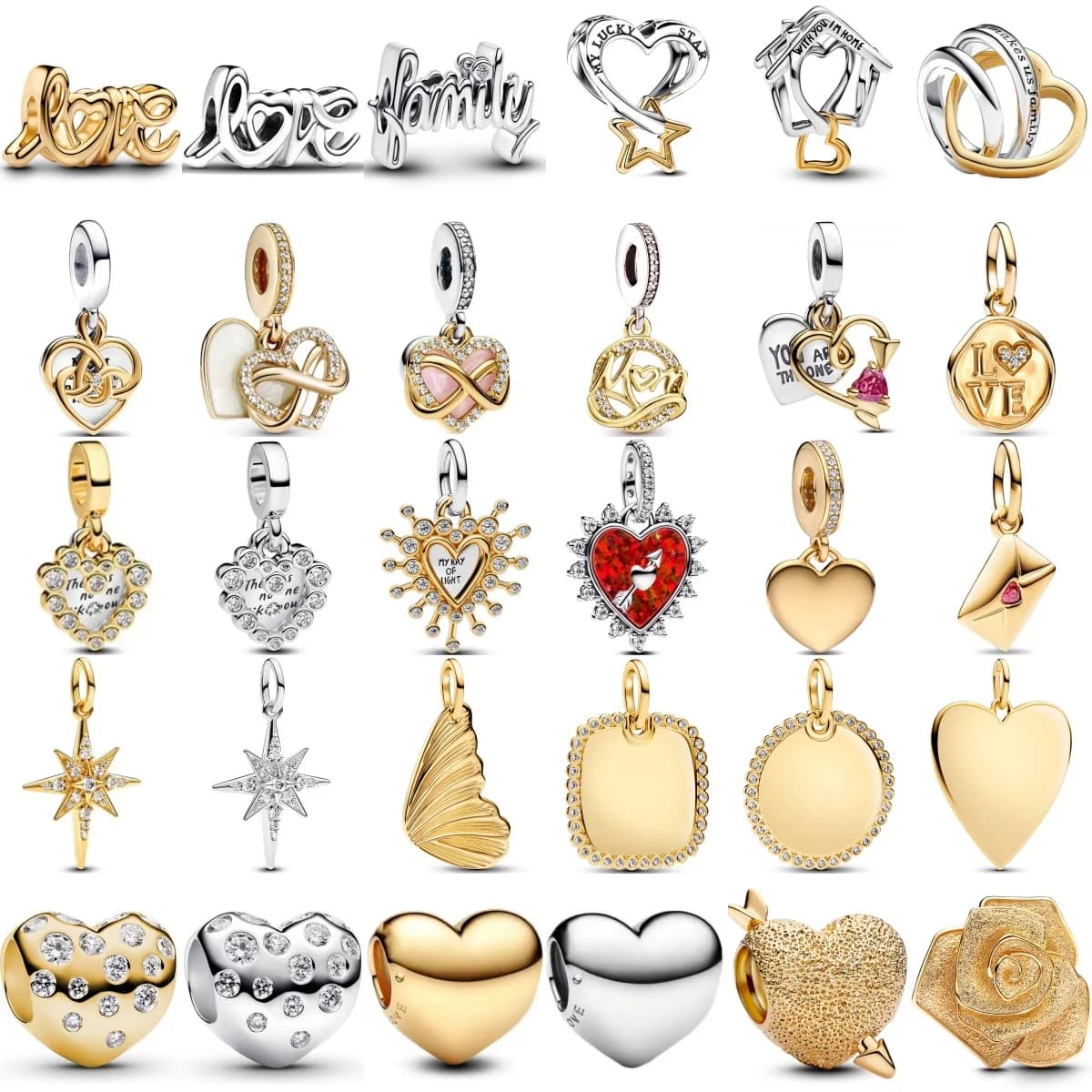 Luxury 925 Sterling Silver Heart Shaped Butterfly Pendant for Bracelets Original Necklace Ladies DIY Jewelry