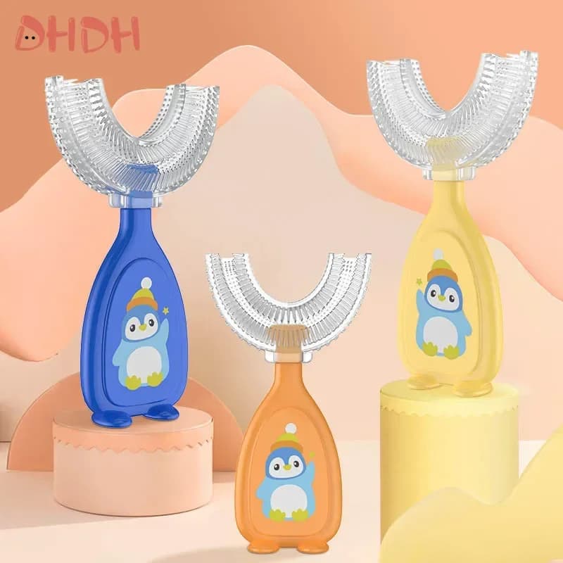 Spazzolino da denti per bambini Spazzolino da denti per bambini a forma di U Massaggiagengive Spazzola per bambini in silicone morbido Denti per bambini Pulizia igiene orale