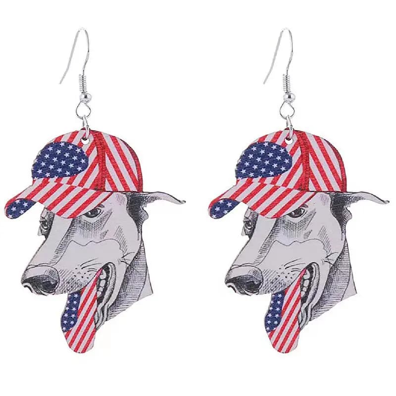 Orecchini in Legno a Forma di Animali Divertenti, Orecchini Pendenti Casual con Stampa di Cane, Mucca e Pollo per Donne, Gioielli alla Moda
