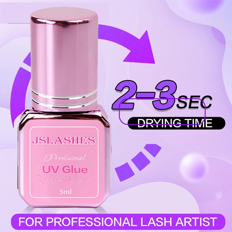 5ML UV Lash Colla adesiva nera per estensioni delle ciglia Innesto nero Colla per ciglia Lampada Led Trasparente UV Lash Colla adesiva Strumento per il trucco