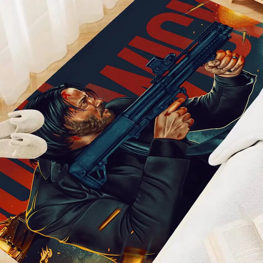 Film John Wick Tappetino da bagno Camera dei bambini Decorazione camera da letto Balcone Zerbino antiscivolo Soggiorno Tappeto di benvenuto