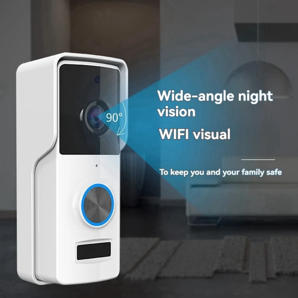 Campanello Video HD Wireless YLS-Tuya con Telecamera e Campanello Interno, Angolo di Visione 90 Gradi, WIFI