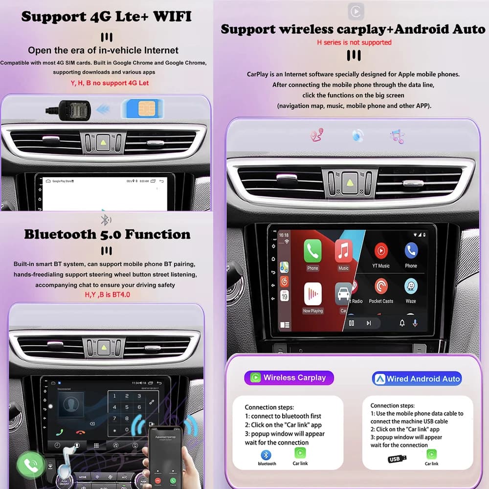 Autoradio Multimediale con Lettore Video, Navigatore GPS, Stereo per Chevrolet Sail 2009 - 2014, Android 16, Auto Carplay, Bluetooth, 4G, WIFI